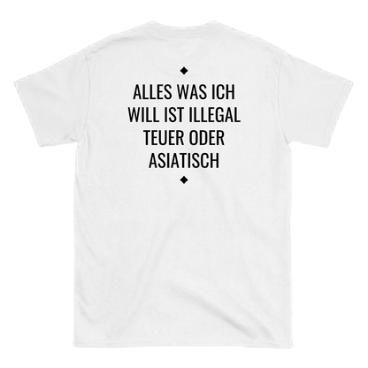 Alles was ich will ist illegal, teuer oder Asiatisch T-Shirt
